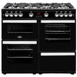 Belling Cookcentre 100G Gas Range Cooker Black